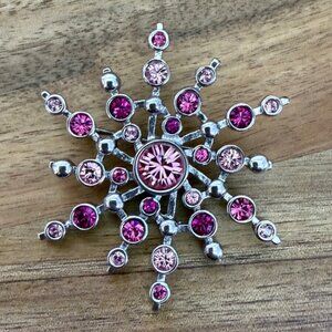 Dyrberg/Kern Asera Swarovski crystal broach in pink shades